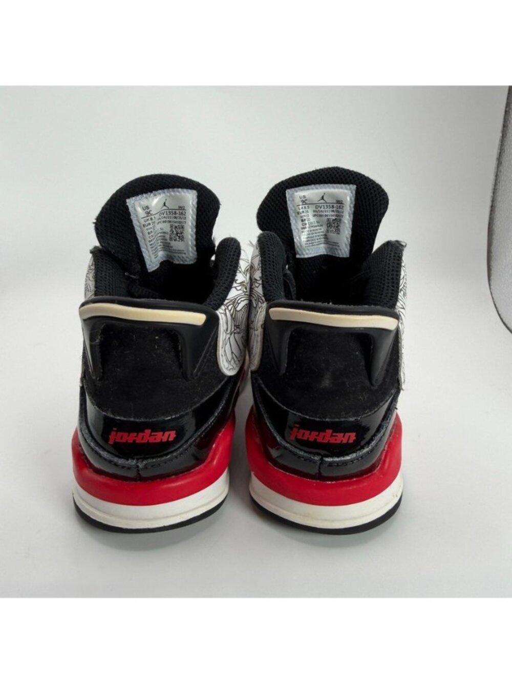 Nike Air Jordan Dub Zero Retro Shoes Kids Size 9C Black Red DV1358-162 - Picture 6 of 10